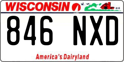 WI license plate 846NXD