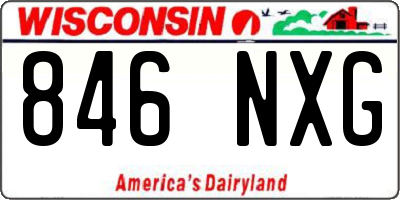 WI license plate 846NXG