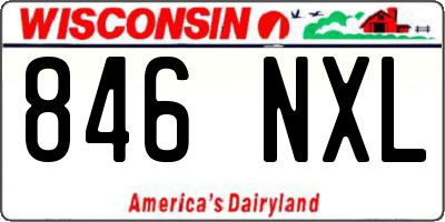 WI license plate 846NXL
