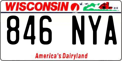 WI license plate 846NYA