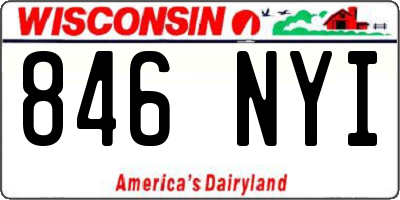 WI license plate 846NYI