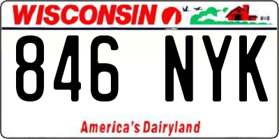 WI license plate 846NYK