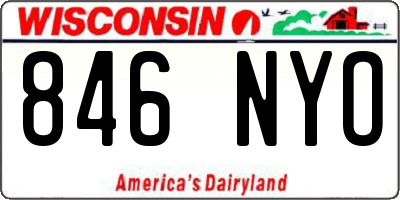 WI license plate 846NYO