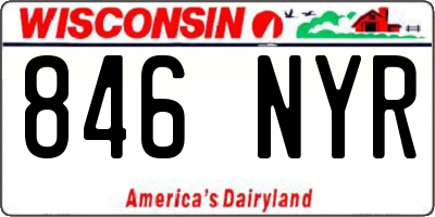 WI license plate 846NYR