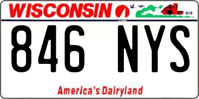 WI license plate 846NYS