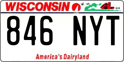 WI license plate 846NYT