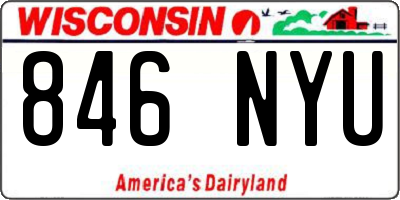 WI license plate 846NYU