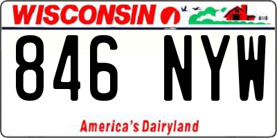WI license plate 846NYW