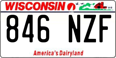 WI license plate 846NZF