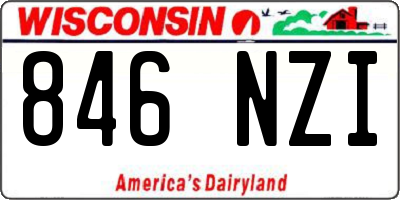 WI license plate 846NZI