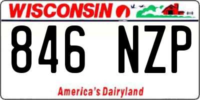 WI license plate 846NZP