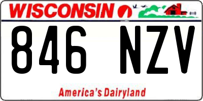 WI license plate 846NZV