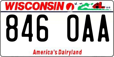 WI license plate 846OAA