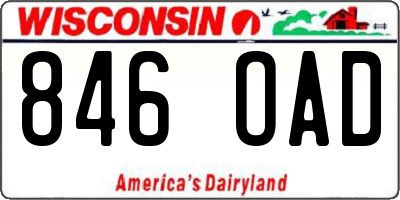 WI license plate 846OAD