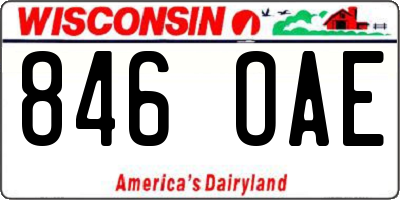 WI license plate 846OAE