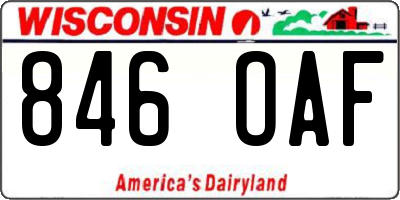 WI license plate 846OAF