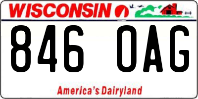 WI license plate 846OAG