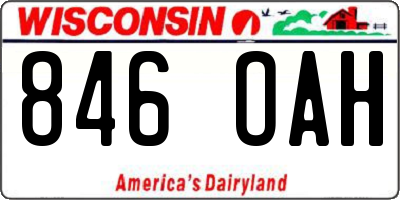 WI license plate 846OAH