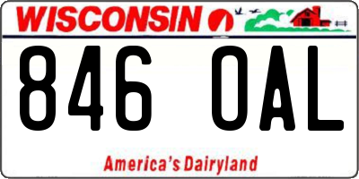 WI license plate 846OAL