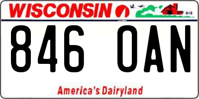 WI license plate 846OAN