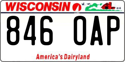 WI license plate 846OAP
