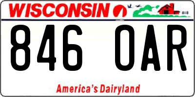 WI license plate 846OAR