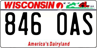 WI license plate 846OAS