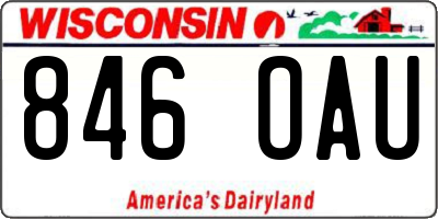 WI license plate 846OAU