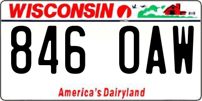 WI license plate 846OAW