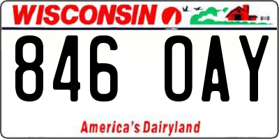 WI license plate 846OAY