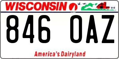 WI license plate 846OAZ