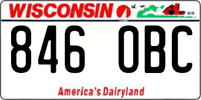 WI license plate 846OBC
