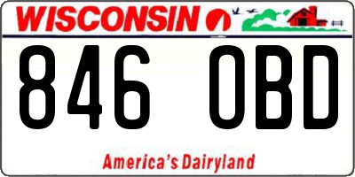 WI license plate 846OBD