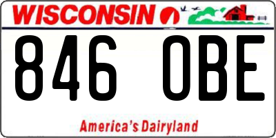 WI license plate 846OBE