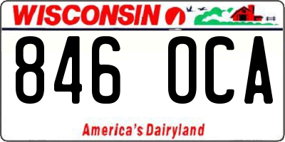 WI license plate 846OCA