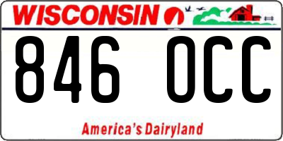 WI license plate 846OCC