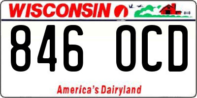 WI license plate 846OCD