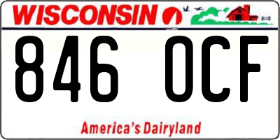 WI license plate 846OCF