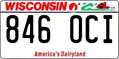 WI license plate 846OCI