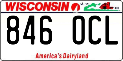 WI license plate 846OCL
