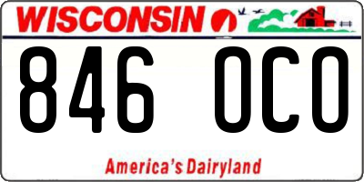 WI license plate 846OCO