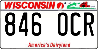 WI license plate 846OCR