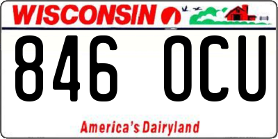 WI license plate 846OCU
