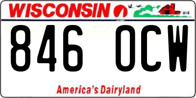 WI license plate 846OCW