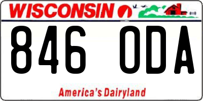 WI license plate 846ODA