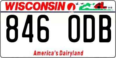 WI license plate 846ODB