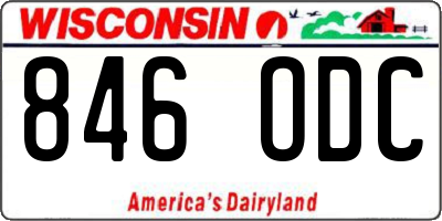 WI license plate 846ODC
