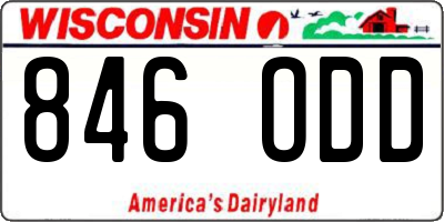 WI license plate 846ODD