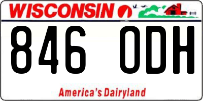 WI license plate 846ODH