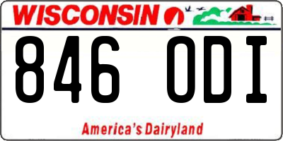 WI license plate 846ODI